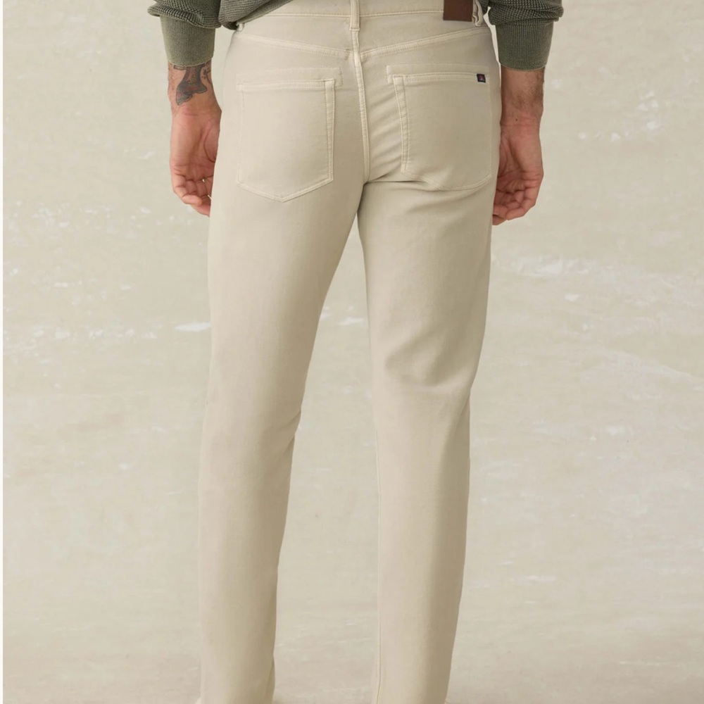 Faherty Stretch Terry 5-Pocket Pant Stone 34W/30L NWT - Picture 4 of 5